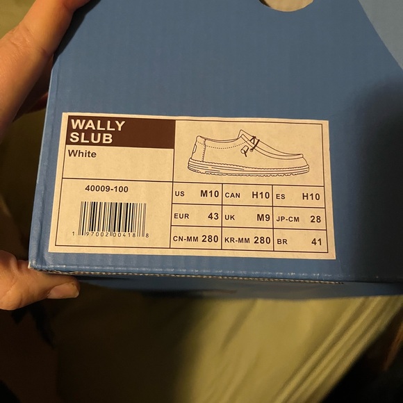 WORN ONCE Hey Dudes Men’s Wally Slub in White. Size 10 - Picture 4 of 7